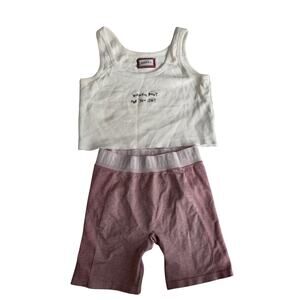 Gymshark Seamless Shorts + CHNGE Graphic Crop Tank Bundle (Mixed Sizes)